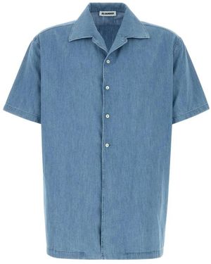 Jil Sander Short Sleeve Shirts - Blue