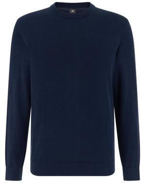 BOGGI Truien & Vesten ,Blauw ,Katoen Katoenen Trui Met Ronde Hals
