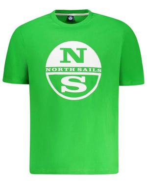 North Sails Grünes Baumwoll Herren T-Shirt Auffälliger Druck