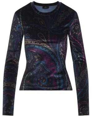 Etro Long Sleeve Tops - Blue