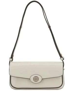 Tory Burch Leder-schultertasche mit magnetischem verschluss - Grau