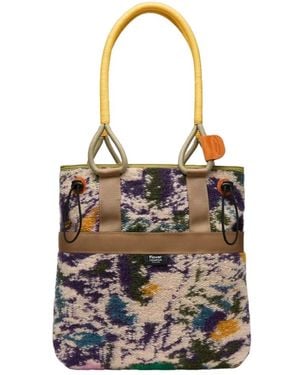 Flower Mountain Tote Bags - Black