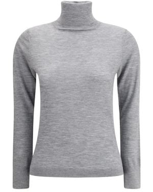 Allude Kaschmir Rollkragenpullover Grau Melange