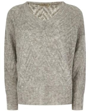Panicale V-Neck Knitwear - Gris