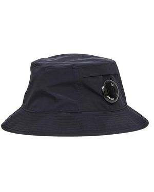 C.P. Company Accessoires ,Blauw ,Polyester Chrome-R Lens Bucket Hat