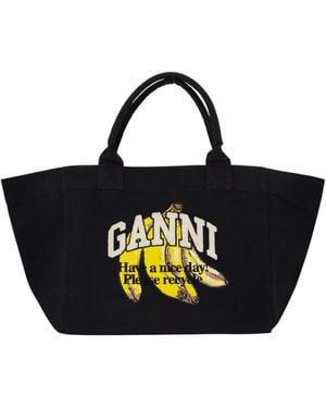 Ganni Tote Bags - Black