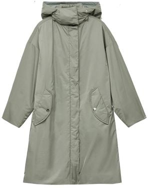 Rodebjer Jassen ,Groen ,Polyester Lichtgrijze Polyester Hoodie Jas - Grijs