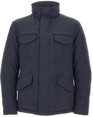 Peuterey Stripes Hooded Field Jacket - Blue