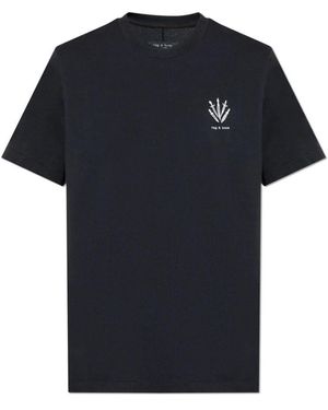 Rag & Bone Baumwoll-T-Shirt Mit Logo - Schwarz