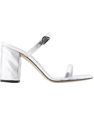 McQueen Heeled Mules - White