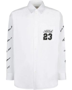 Off-White c/o Virgil Abloh Camicia Oversize Con Ricami Shirt - White