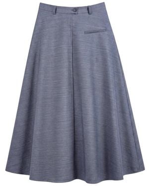 Tela Rokken ,Grijs ,Midi Rokken - Blauw