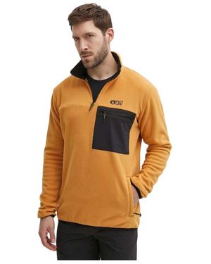 Picture Hoodies & Sweatvesten ,Oranje ,Polyester Mathew 1/4 Tech Fleece - Metallic