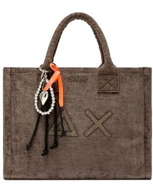 Sun 68 Tassen ,Bruin ,Polyester Cali Midi Bag Velvet