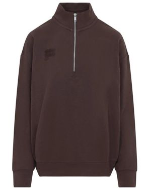 PANGAIA Hoodies & Sweatvesten ,Bruin ,Katoen Half Zip Sweatshirt