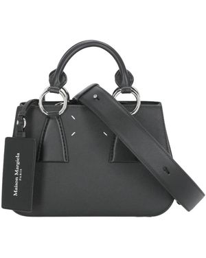 Maison Margiela Tassen ,Zwart ,Leer Leren Schoudertas