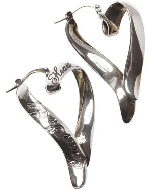 Acne Studios Hartvormige Hoops Oorbellen Zilver - Metallic