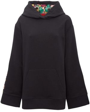 La DoubleJ Hoodies & Sweatvesten ,Zwart ,Katoen Charmante Katoenen Hoodie - Blauw