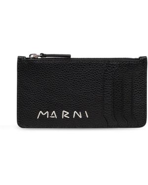Marni Accessoires ,Zwart ,Leer Leren Kaarthouder