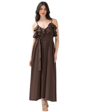 P.A.R.O.S.H. P.A.R.O..H. ,Kleedjes ,Bruin ,Katoen Canyox 26 Dress