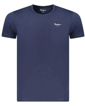 Pepe Jeans Tops ,Blauw ,Katoen Crew Neck Effen T-Shirt