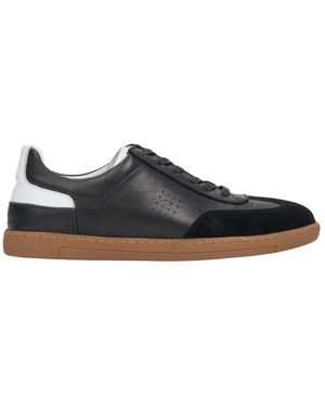 ESTRO Herren Schwarze Sneaker Aus Echtem Leder Und Velours