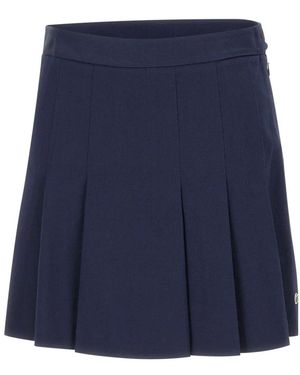 Lacoste Rokken ,Blauw ,Katoen Korte Geplooide Rok Van Stretchkatoen