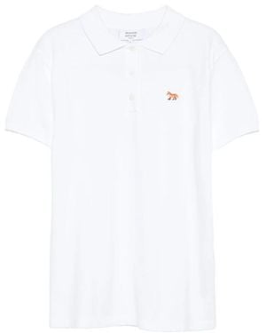 Maison Kitsuné Tops ,Wit ,Nylon Baby Fox Oversized Polo