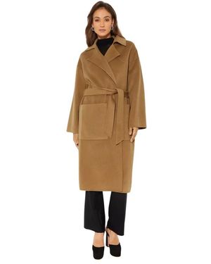 Nanushka Belted Coats - Marrone