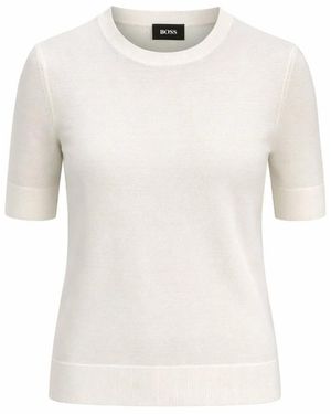 HUGO Round-Neck Knitwear - White