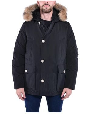 Woolrich Arctic Anorak With Detachable Fur - Blue