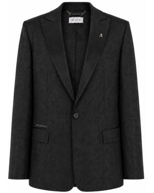 Philipp Plein Jacquard Blazer Regular Fit Monogram - Zwart