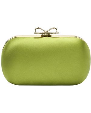 Self-Portrait Satin Clutch Bag - Grün
