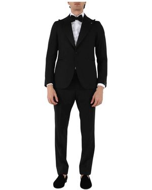 Tagliatore Single Breasted Suits - Black