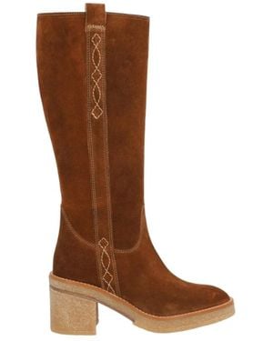 Alpe Stiefelette aus braunem veloursleder