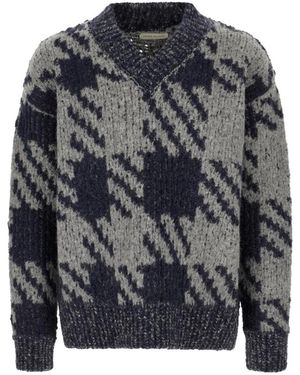 Dries Van Noten V-Neck Truien - Grijs