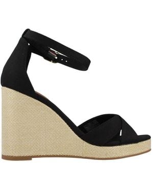 Tommy Hilfiger Hoge Wig Espadrilles - Zwart