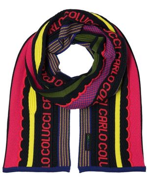 carlo colucci Farbenfroher Strickschal Carrillo - Lila