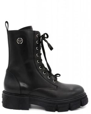 Philipp Plein Lace-Up Boots - Black