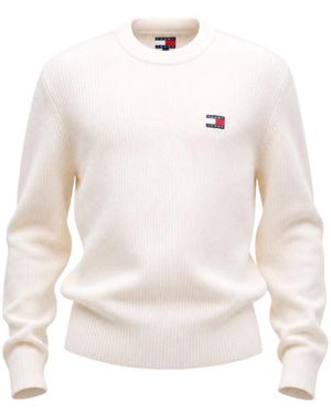 Tommy Hilfiger Badge Contrast Knit Jumper - Wit