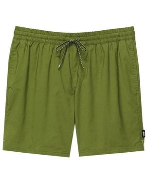 Vans Logo Badehose Mit Elastischem Bund Aus Baumwoll-Polyester-Mischung - Grün