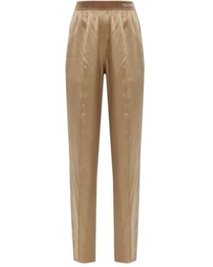 Tom Ford Broeken ,Geel ,Satijn Zijden Pyjamabroek - Naturel