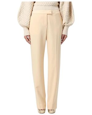 Zimmermann Straight Leg Cupro Hose - Natur