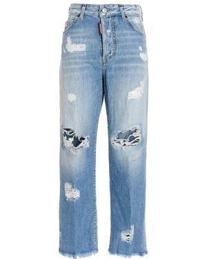 DSquared² Distressed straight-leg jeans - Blu