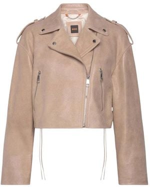 BOSS Leather Jackets - Neutre