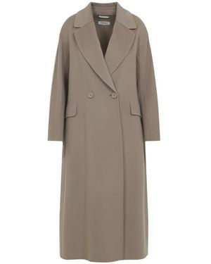 Max Mara Double-Breasted Coats - Brown
