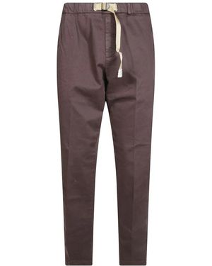White Sand Slim-Fit Trousers - Marrone