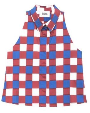 Alpha Studio Sleeveless Tops - Rosso