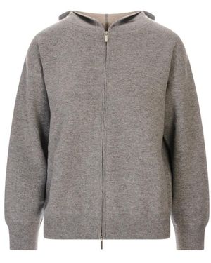 Max Mara Hoodies & Sweatvesten ,Grijs ,Zip-Throughs