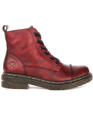 Rieker Lace-Up Boots - Red